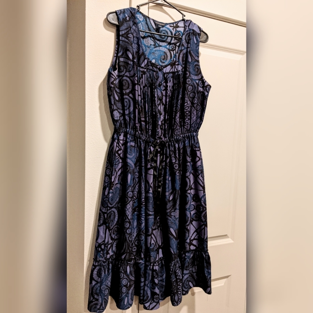 Pretty Purple & Black Midi Dress